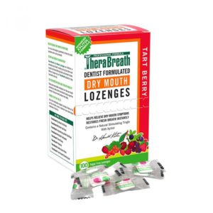 ثيرابريث حلاو تعقيم وإزالة الروائح الكريهه لجفاف الفم 100 قطعه | THERABREATH Dry Mouth Lozenges (Tart Berry)